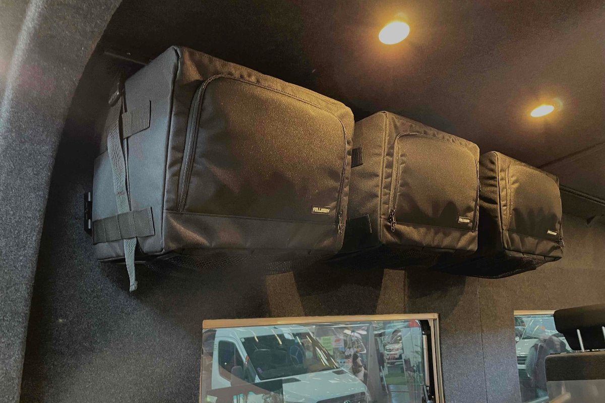 Camper Ausbausystem, leichte flexible Taschen für Airlineschienen, Camperausbau, Schränke für Camperausbau, Vanausbau, Vanconvertersation